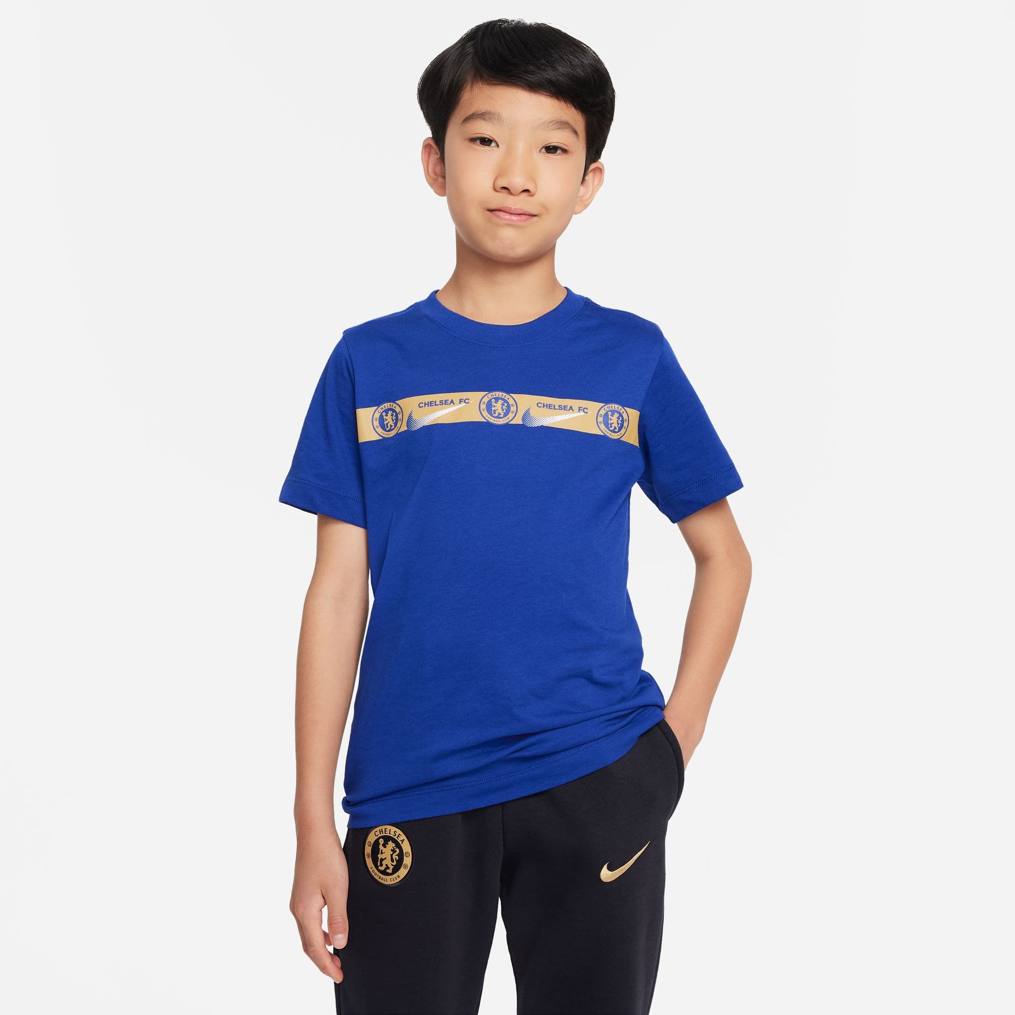 CHELSEA LOGO BLUE T-SHIRT 2023-24