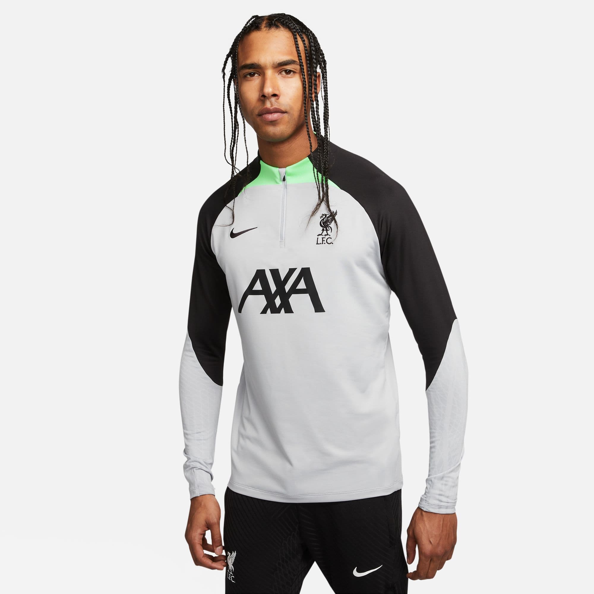 LIVERPOOL FELPA ALLENAMENTO 1/4 ZIP GRIGIA 2023-24