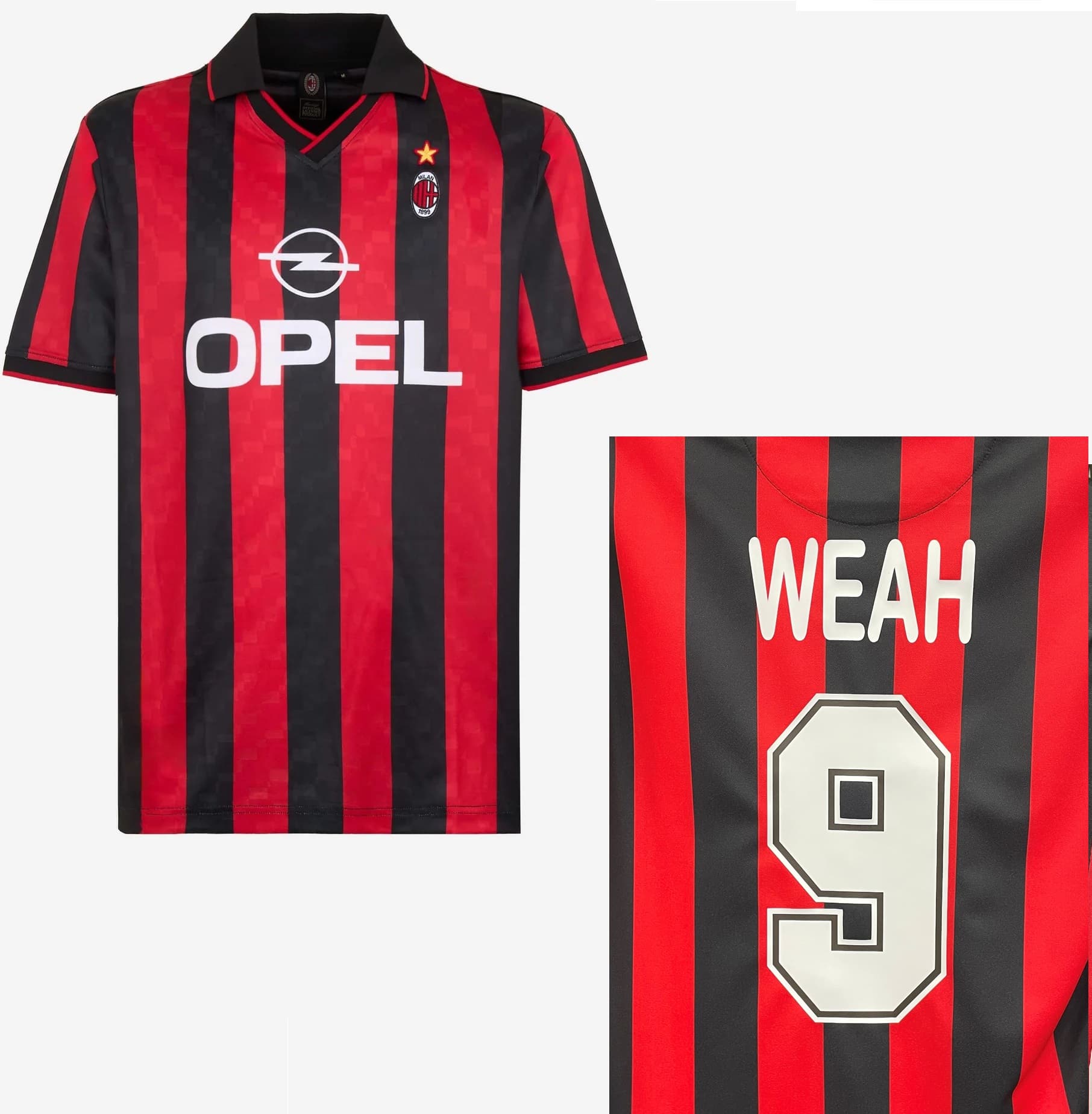 AC MILAN MAGLIA RETRO VINTAGE GEORGE WEAH 1995-96