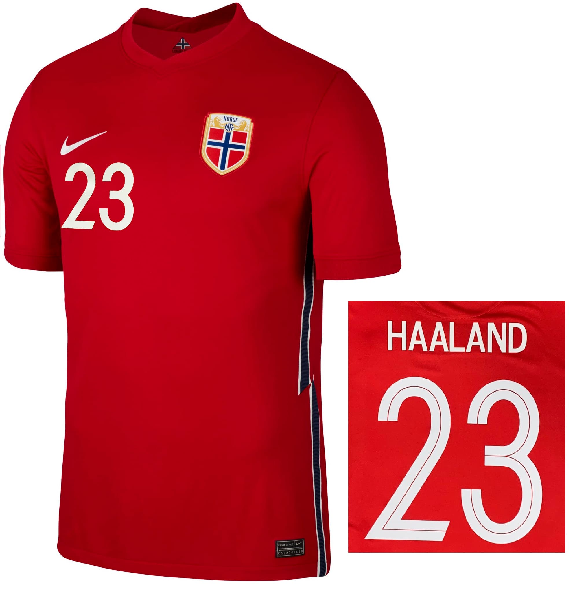 NORVEGIA MAGLIA HAALAND HOME 2020-21 - Immagine 1