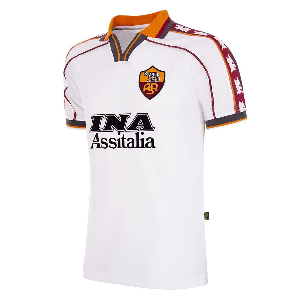 AS ROMA RETRO MAGLIA STORICA TRASFERTA BIANCA 1998-99