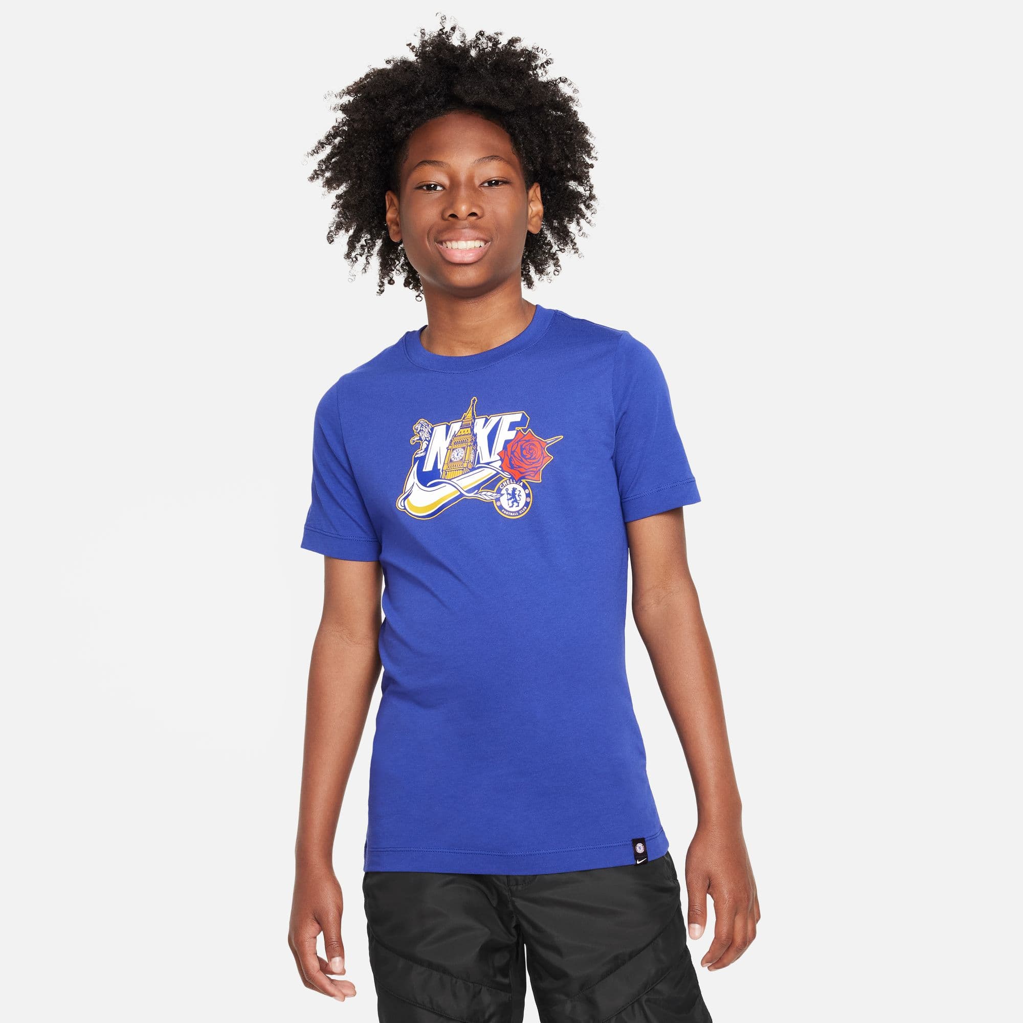 CHELSEA GRAPHIC BLUE JUNIOR T-SHIRT 2023-24