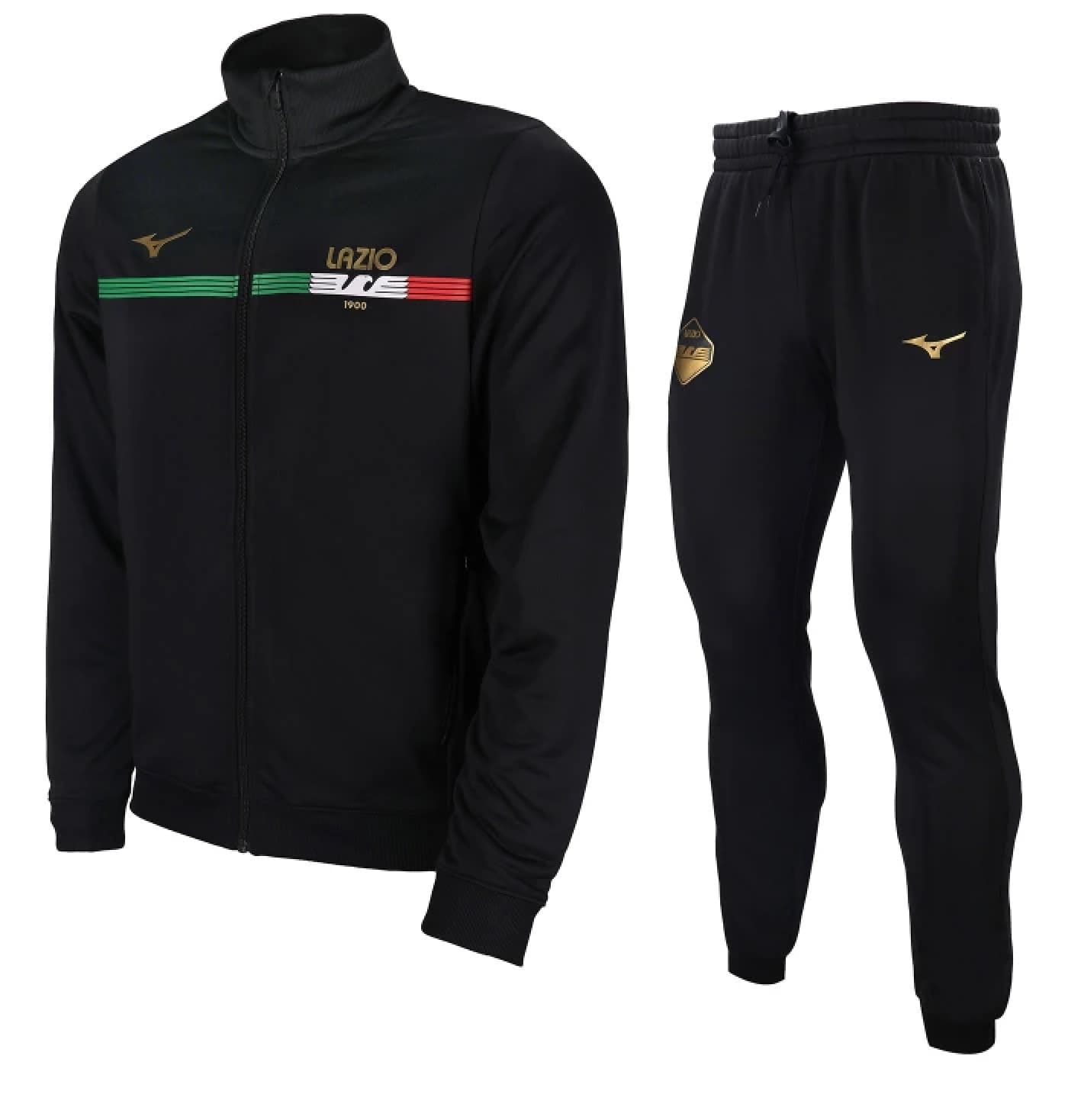 SS LAZIO FAN BLACK POLY TRACKSUIT 2023-24