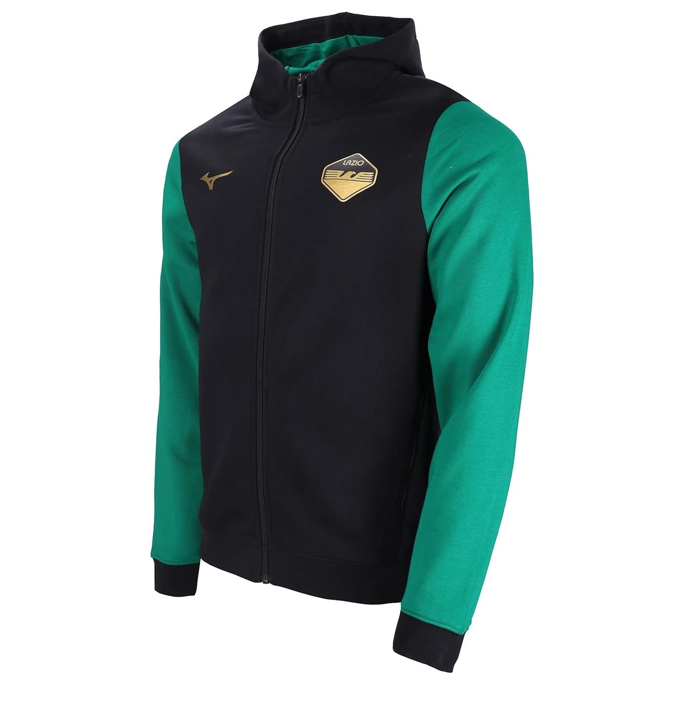 SS LAZIO HOODY FULL ZIP BLACK-GREEN SWEAT 2023-24