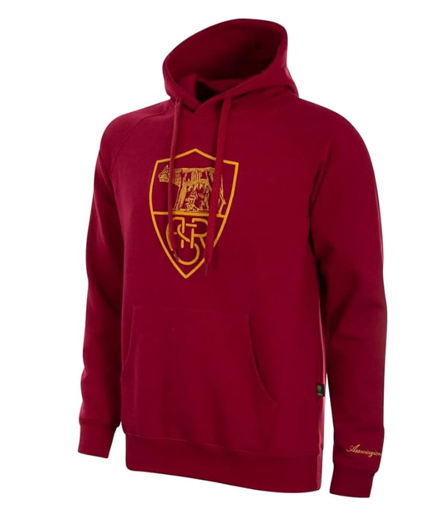 AS ROMA FELPA CAPPUCCIO HERITAGE ROSSA