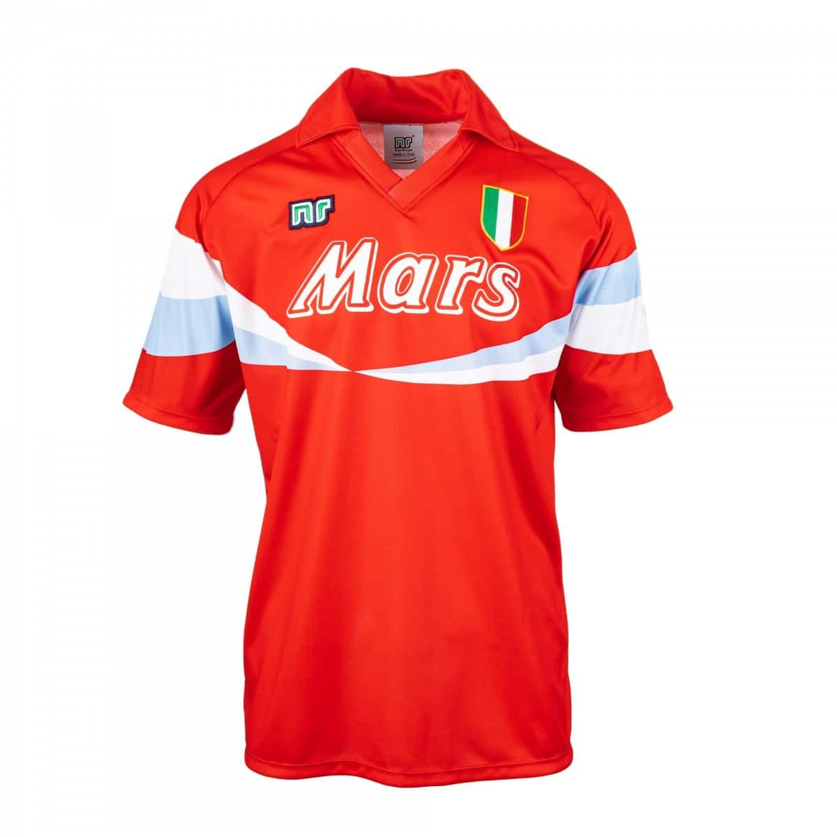 SSC NAPOLI MAGLIA VINTAGE RETRO MARADONA ROSSA 1990-91