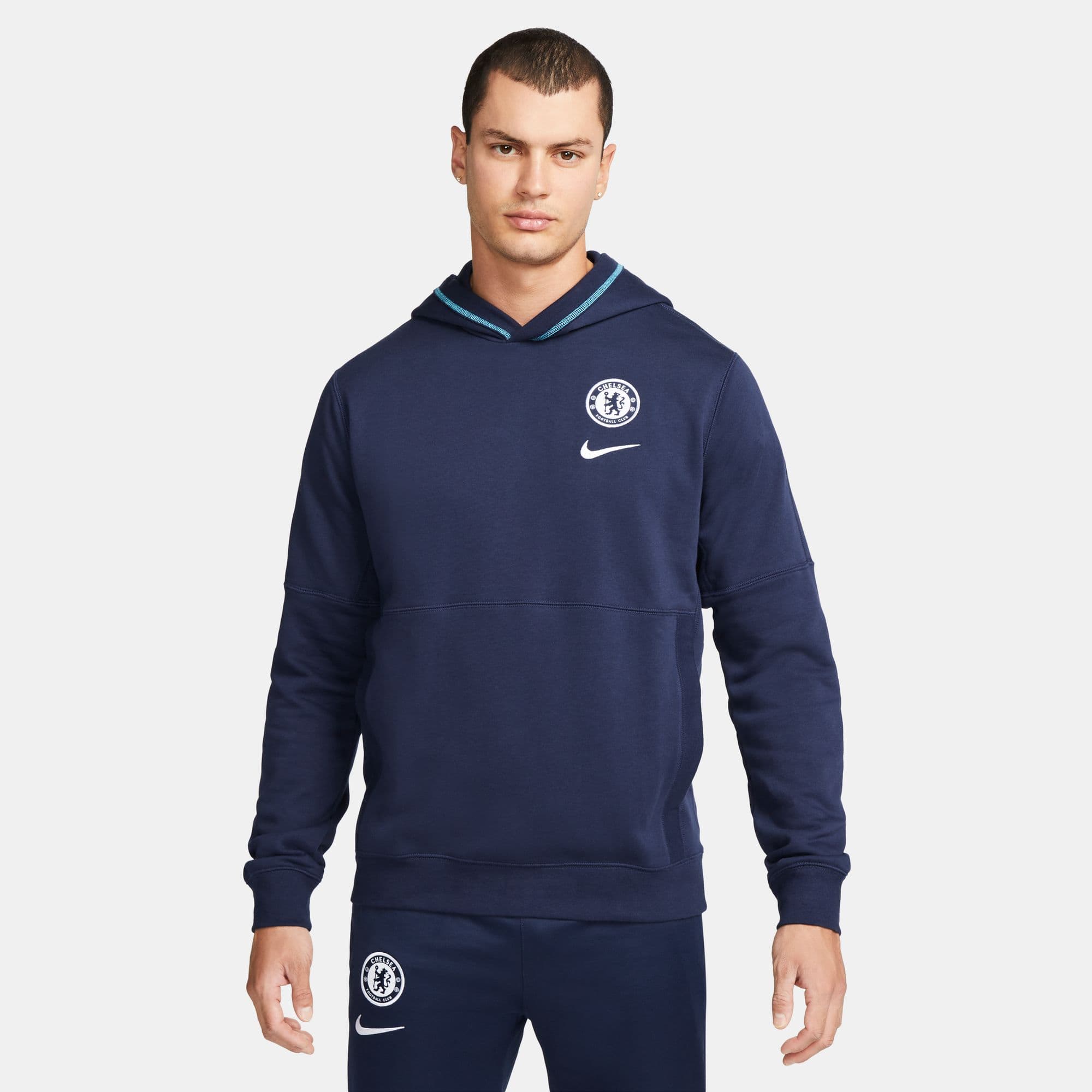CHELSEA TRAVEL HOODY NAVY SWEAT 2022-23