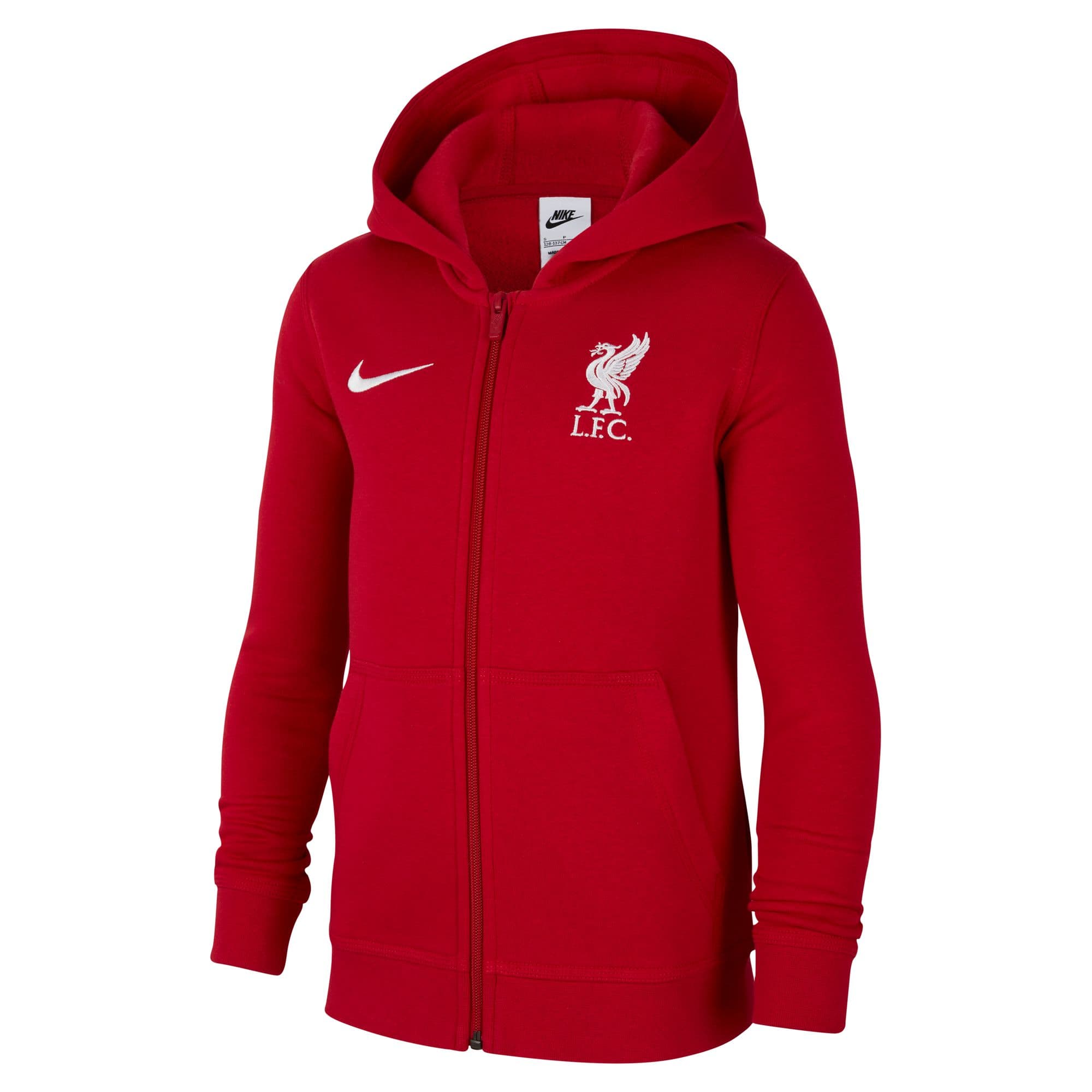 LIVERPOOL FELPA CAPPUCCIO ZIP BAMBINO ROSSA 2023-24