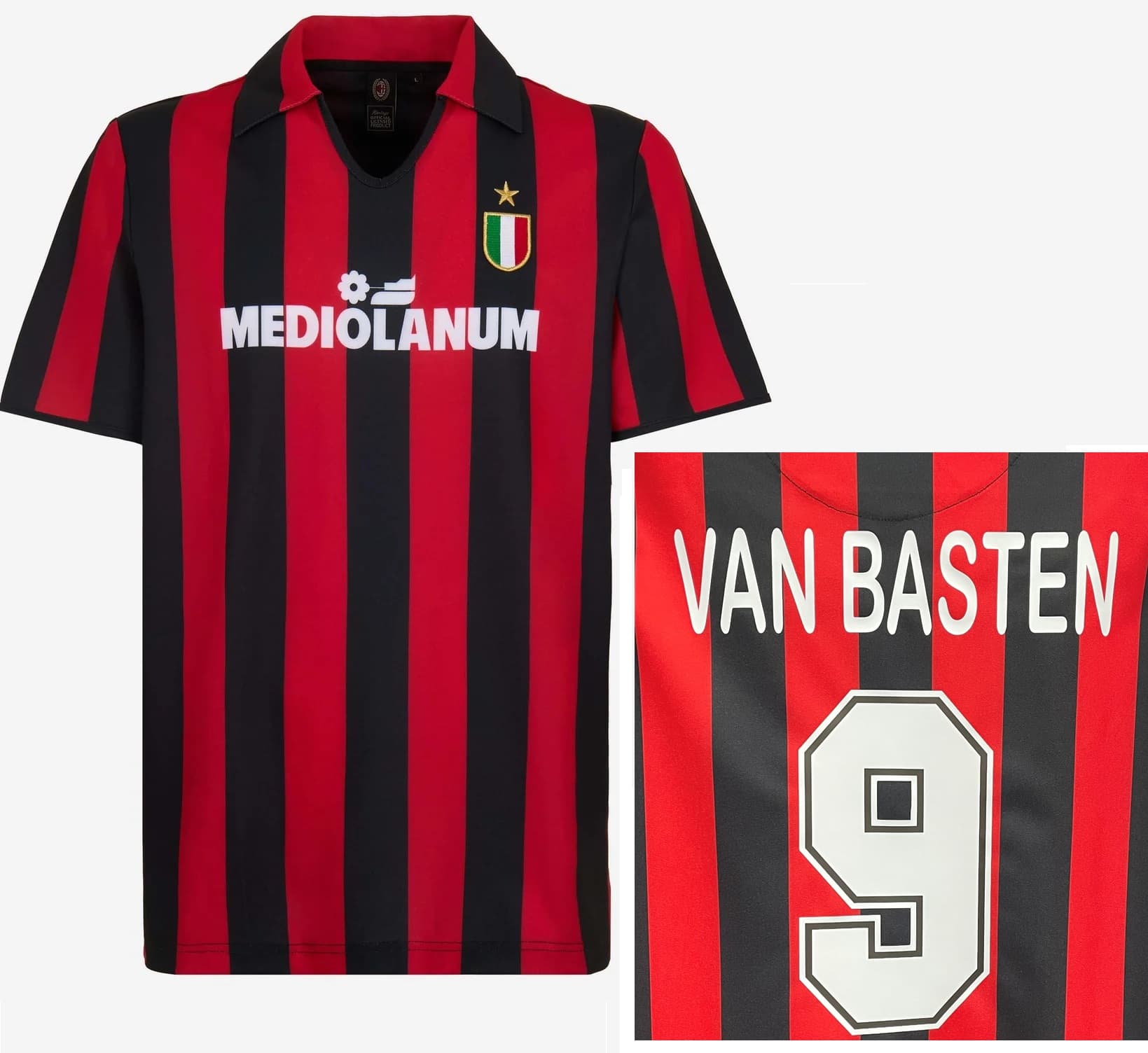 AC MILAN MAGLIA RETRO VINTAGE VAN BASTEN 1988-89