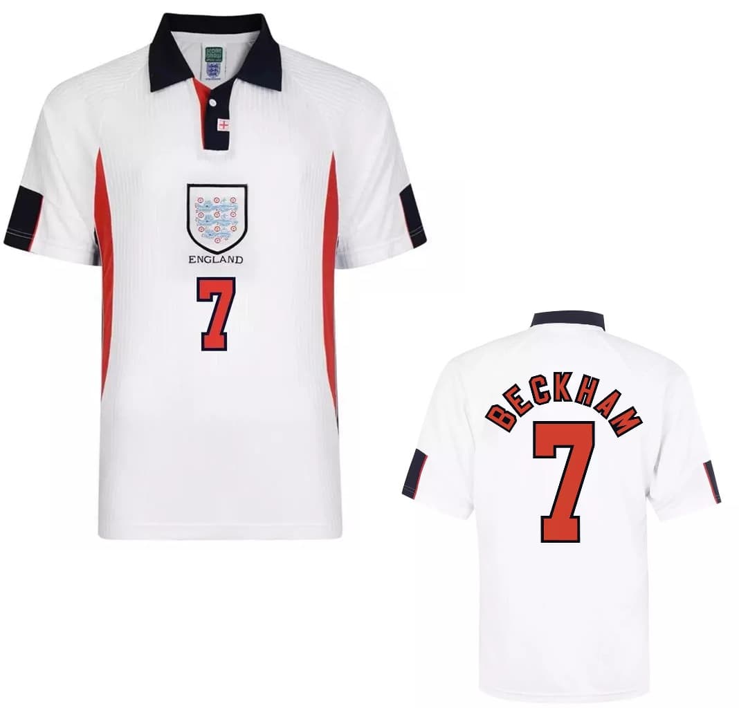 ENGLAND BECKHAM VINTAGE RETRO SHIRT 1998