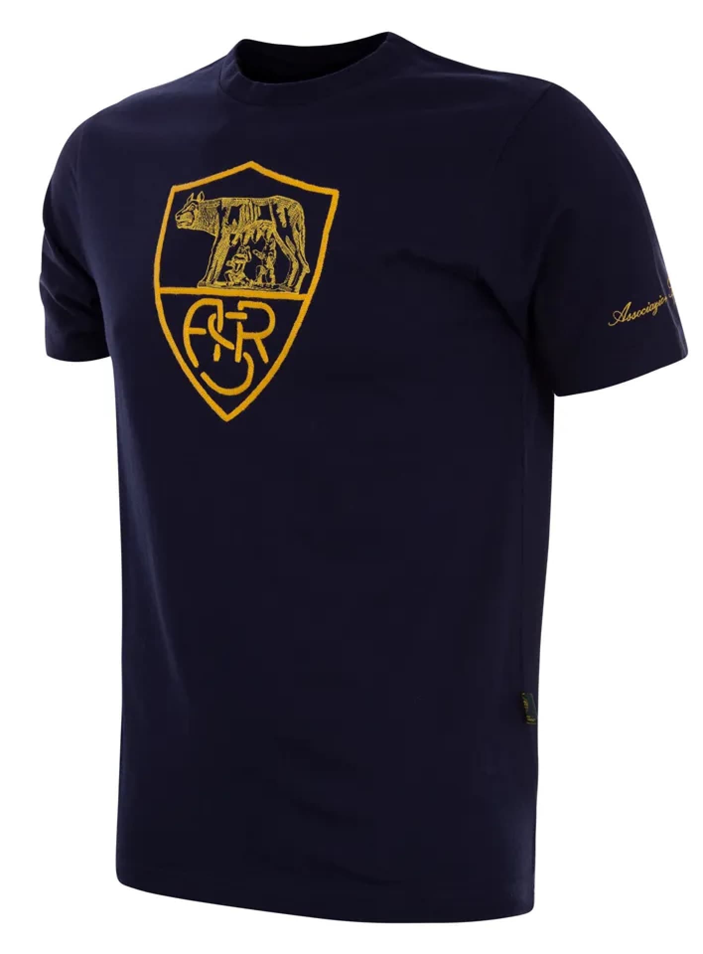 AS ROMA T-SHIRT HERITAGE BLU