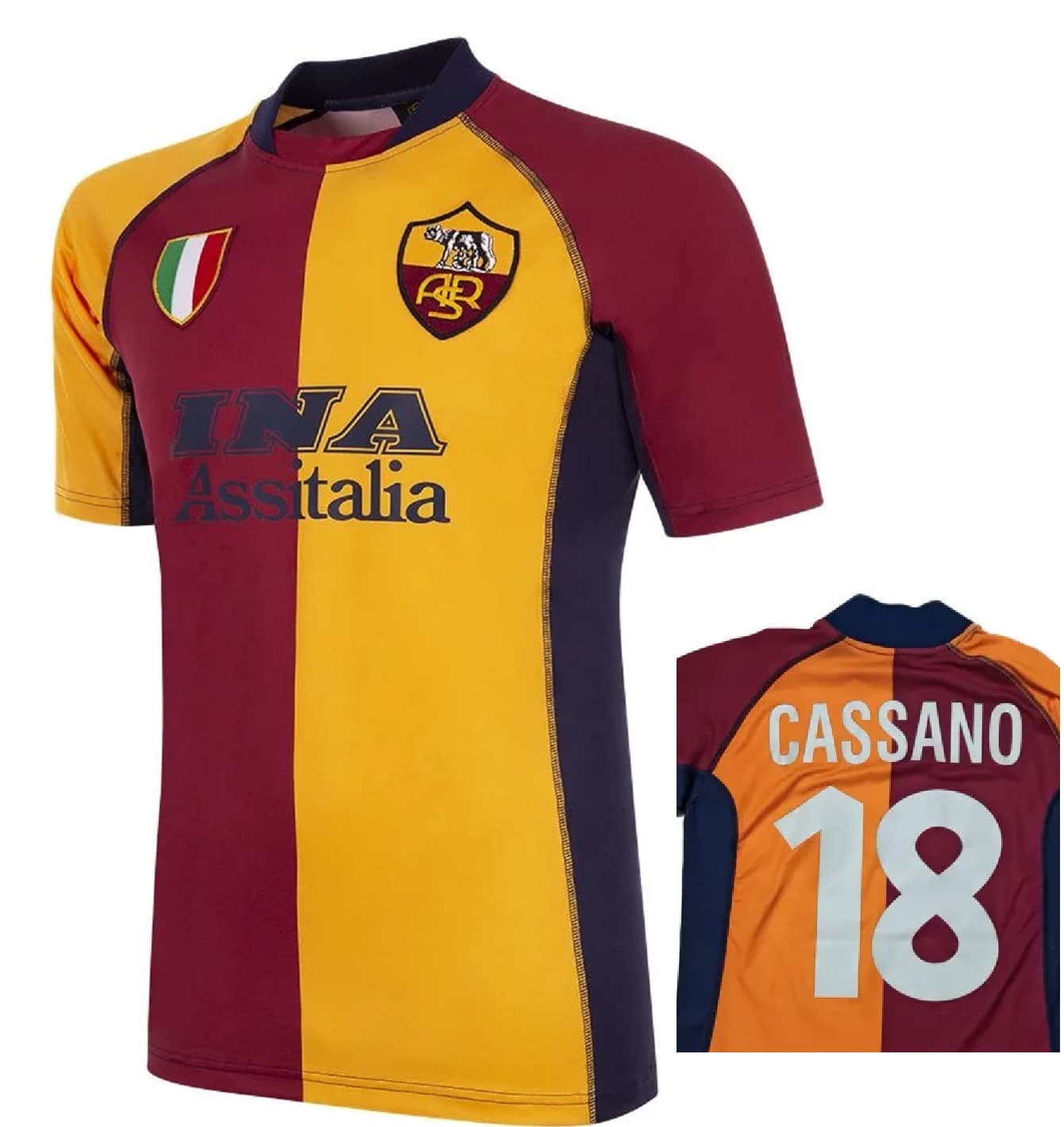 AS ROMA MAGLIA CASSANO CHAMPIONS LEAGUE RETRO STORICA 2001-02 - Immagine 1