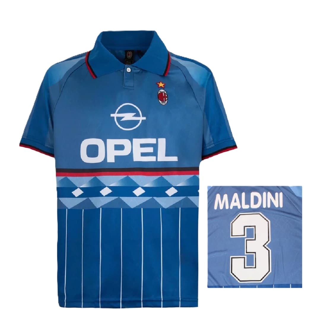 AC MILAN MAGLIA MALDINI RETRO VINTAGE 4TH 1995-96