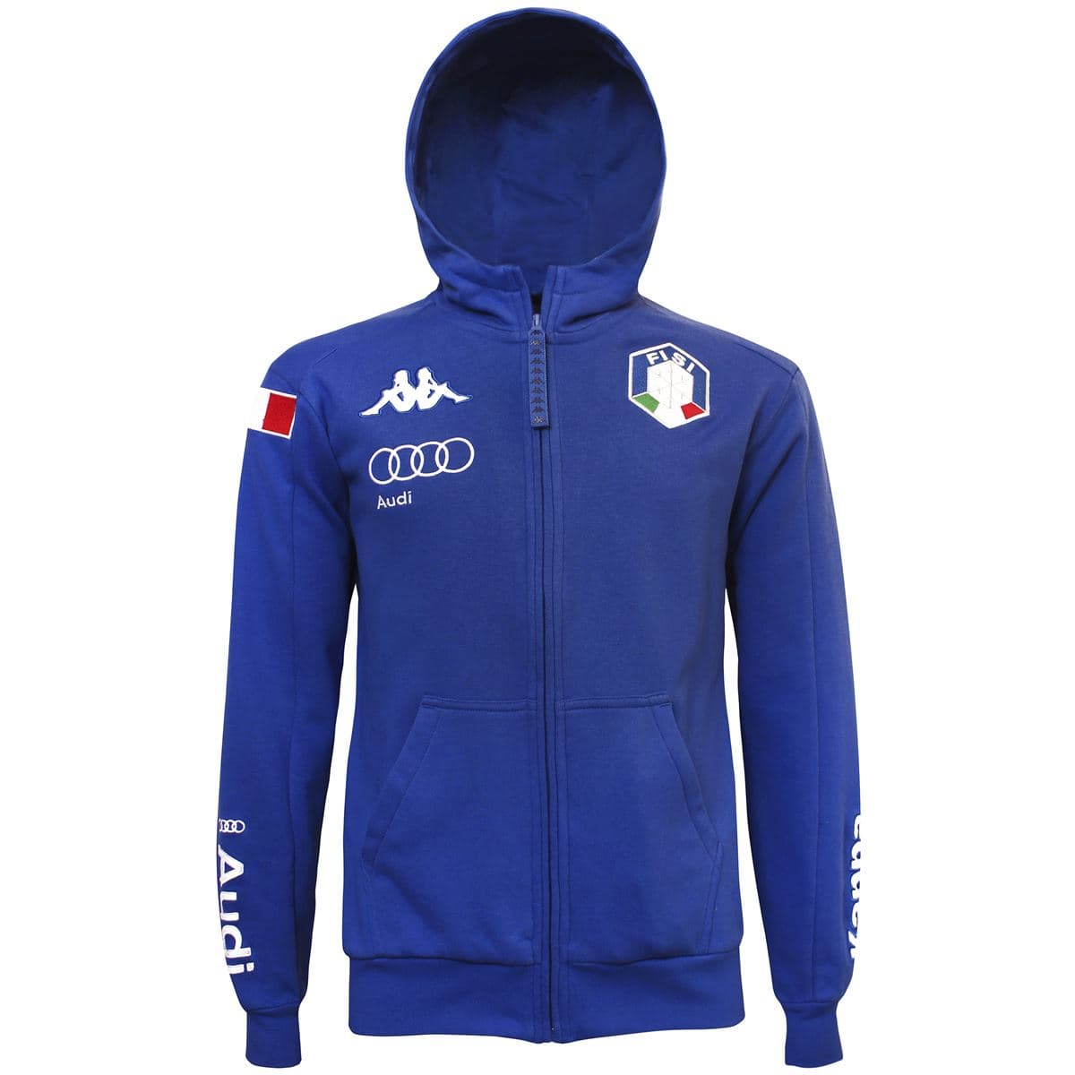 FISI ITALIA SKI HOODY FULL ZIP ROYAL SWEAT 2019-20