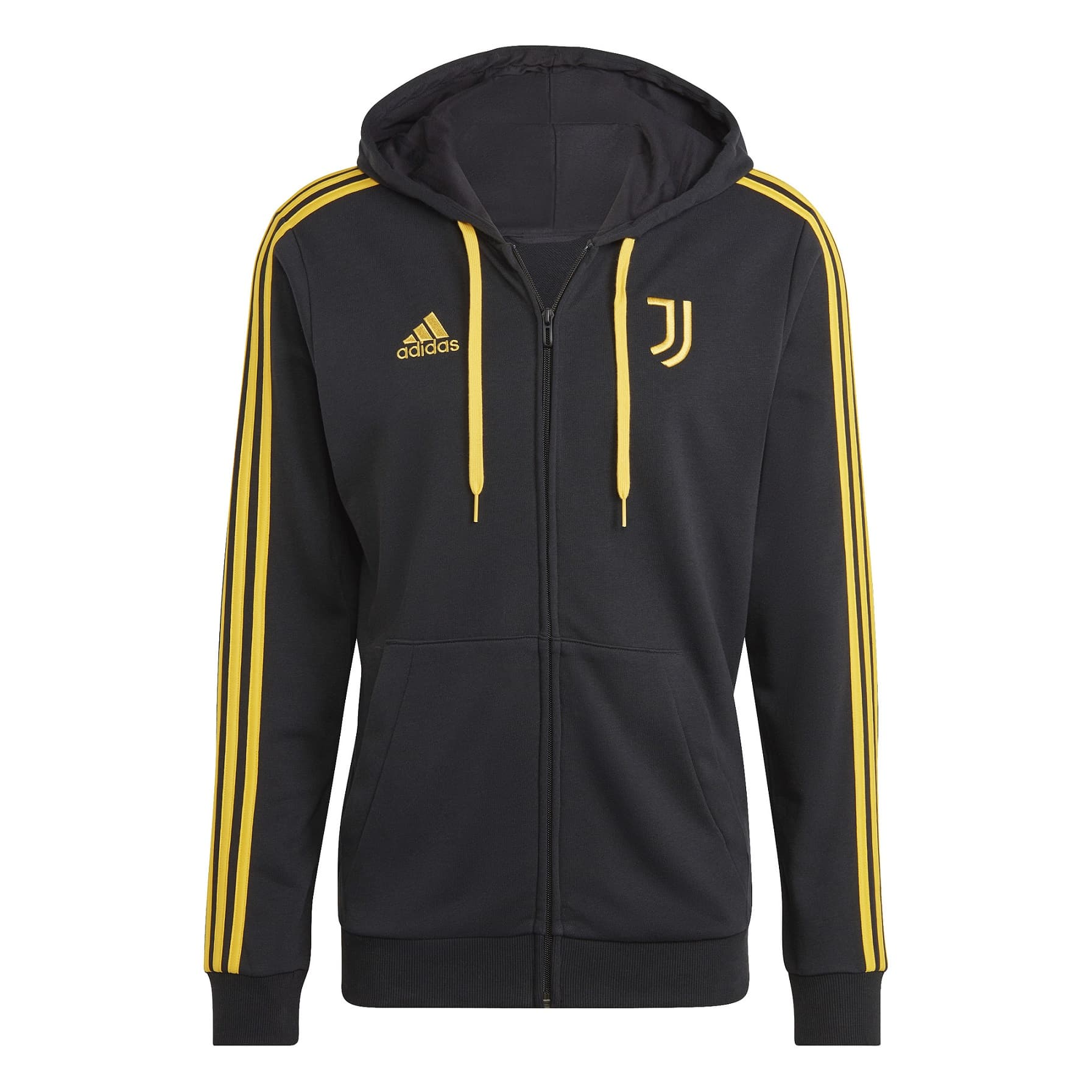 JUVENTUS FELPA CAPPUCCIO ZIP NERA 2023-24