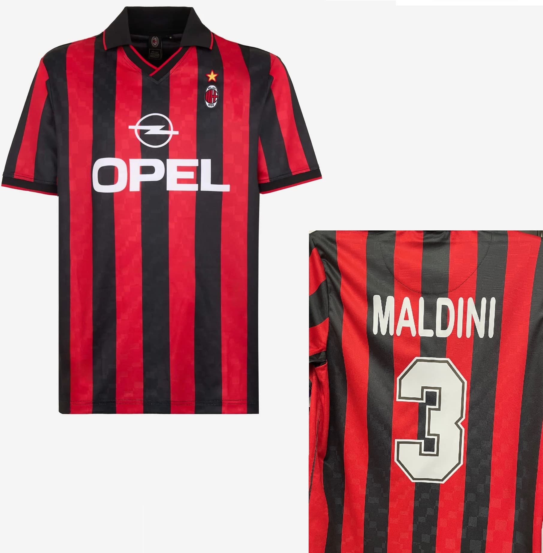 AC MILAN MAGLIA RETRO VINTAGE MALDINI 1995-96