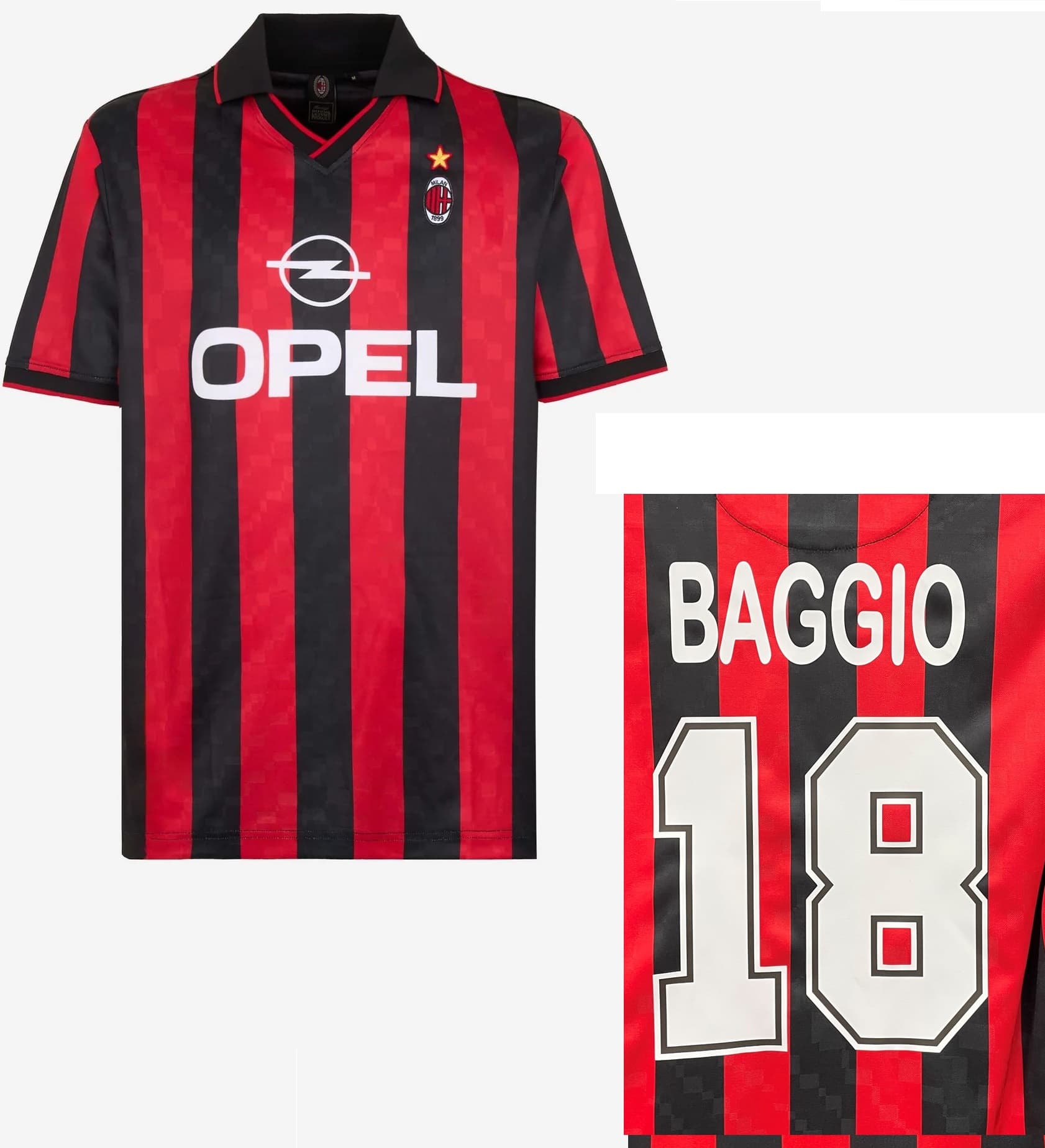 AC MILAN MAGLIA RETRO VINTAGE BAGGIO 1995-96