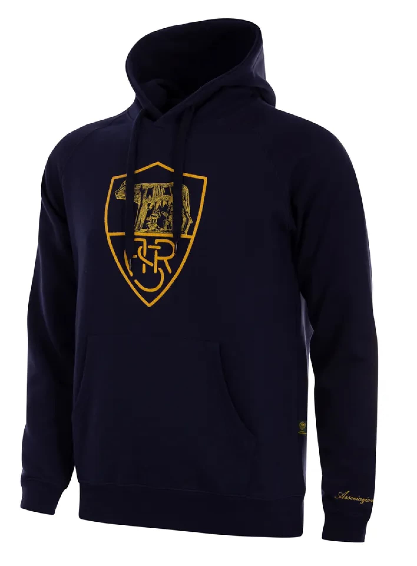 AS ROMA FELPA CAPPUCCIO BLU HERITAGE