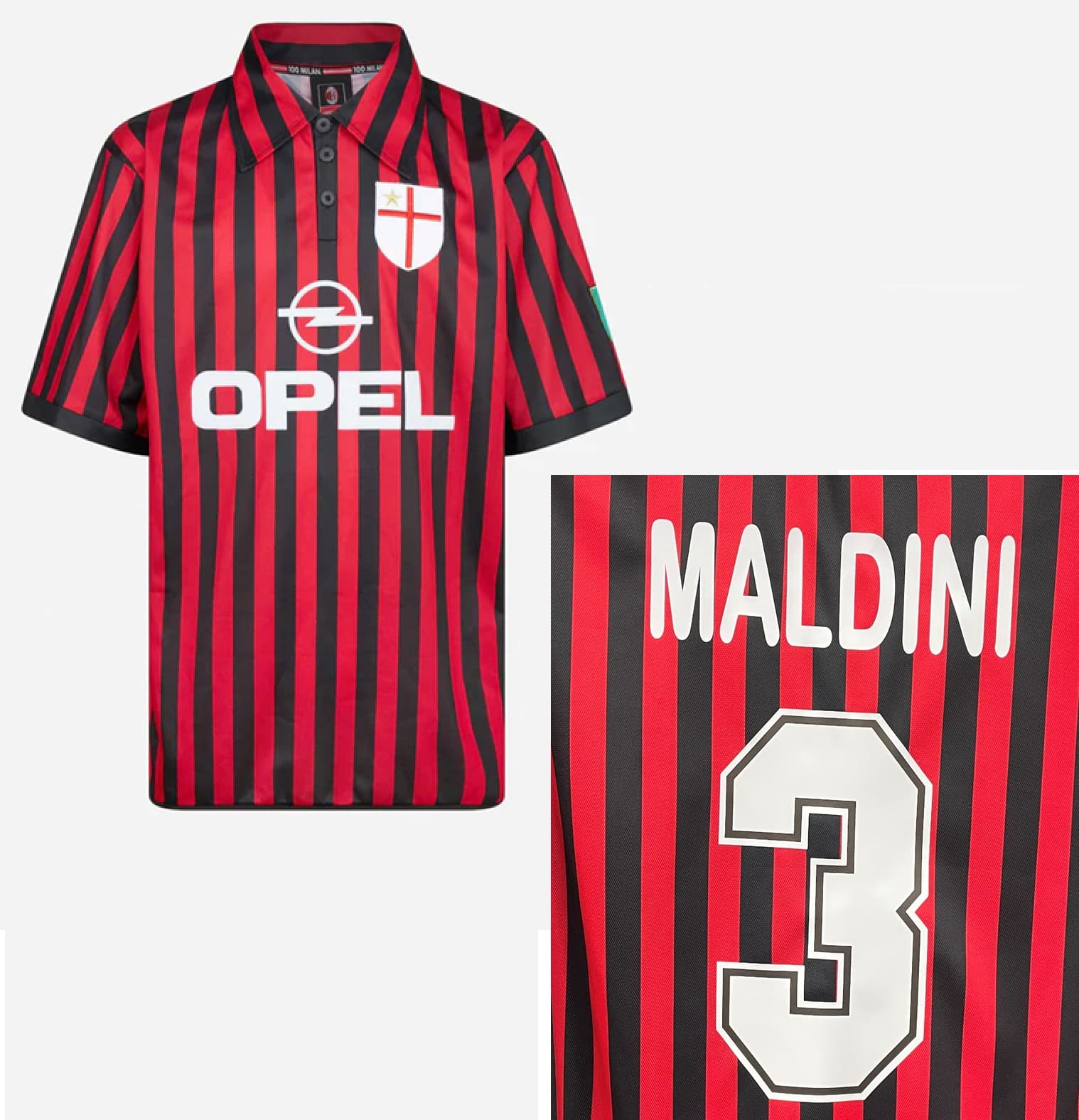 AC MILAN MAGLIA RETRO VINTAGE MALDINI CENTENARIO