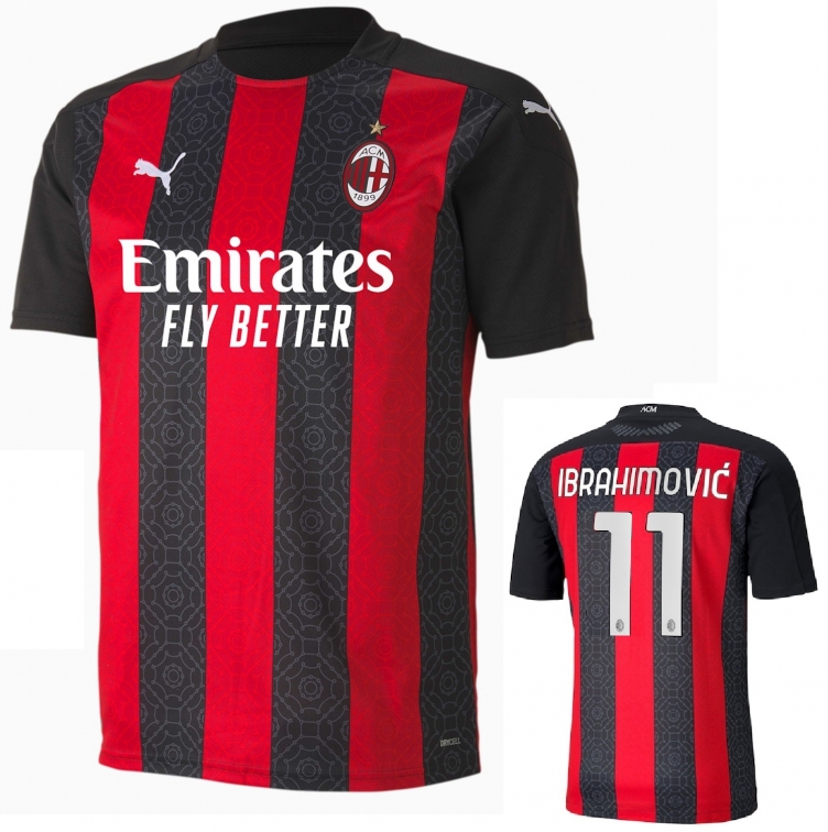 Milan 2019/2020 Ibrahimovic 21 IBRA Ufficiale Originale ROSSONERA Zlatan MAESTRI DEL CALCIO Maglia Gara Home A.C 