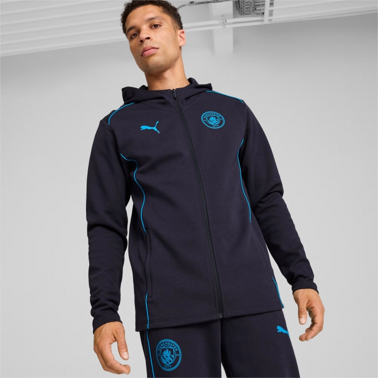 MANCHESTER CITY HOODY FULL ZIP NAVY SWEAT 2024-25