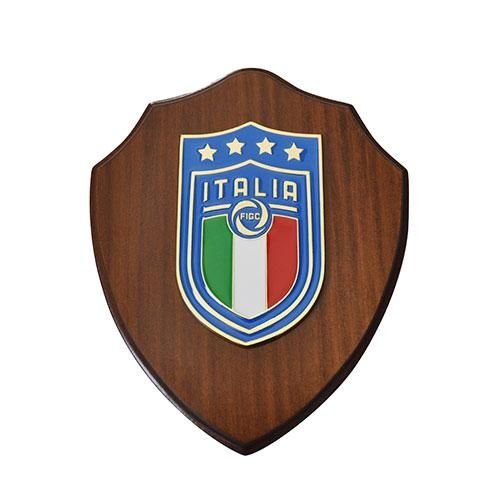 ITALIA FIGC CREST in LEGNO