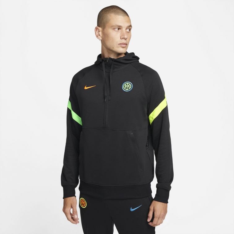 INTER FC FELPA MEZZA ZIP CAPPUCCIO 3RD 2021-22 | CalcioItalia.com