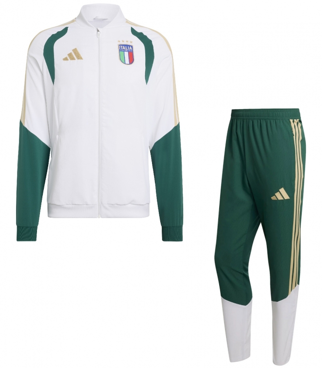 ITALIA FIGC TUTA MICROFIBRA BIANCA-VERDE 2025-27