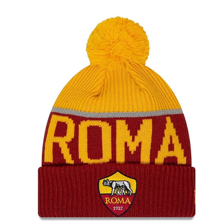 AS ROMA ZUCCOTTO POM KNIT GIALLOROSSO NEW ERA