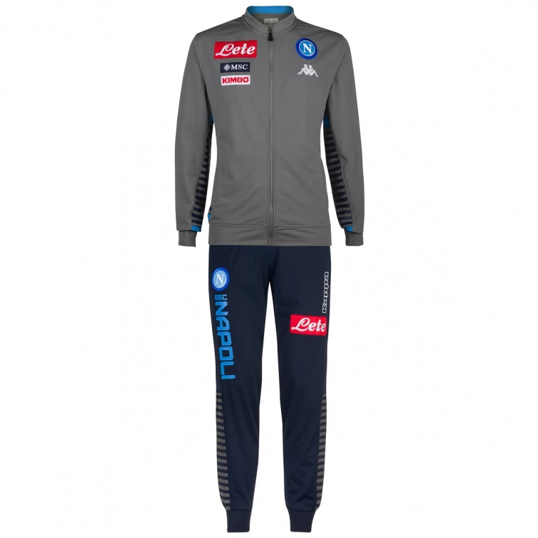 SSC NAPOLI TUTA KAPPA ACETATA ZIP GRIGIA 2019-20 ...