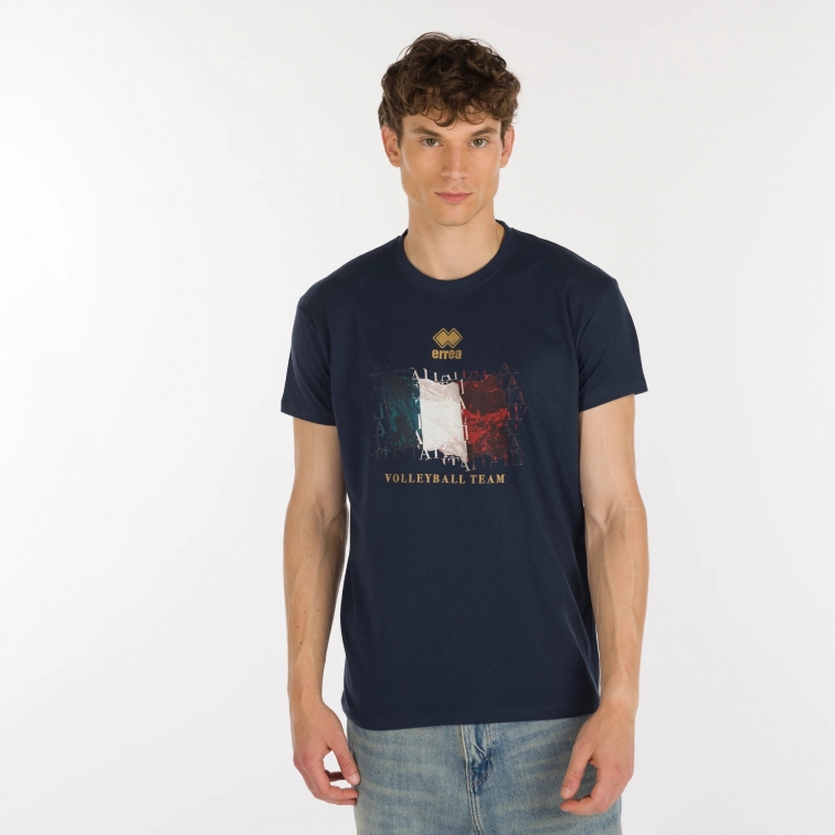 ITALY PALLAVOLO FLAG NAVY T-SHIRT 2025-26