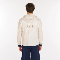ITALIA PALLAVOLO FELPA AVORIO FULL ZIP CAPPUCCIO