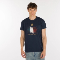 ITALY PALLAVOLO FLAG NAVY T-SHIRT 2025-26