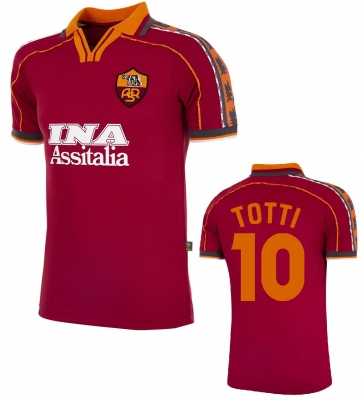 AS ROMA MAGLIA TOTTI HOME RETRO VINTAGE 1998-99