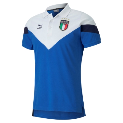 ITALIA FIGC ICONIC WHITE-ROYAL POLO 2020-21