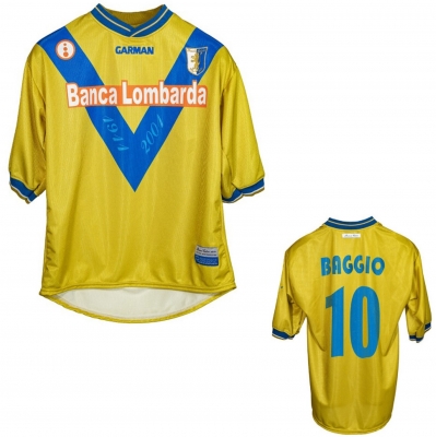 BRESCIA BAGGIO ANNIVERSARY 90 YEARS GOLD SHIRT 2001-02