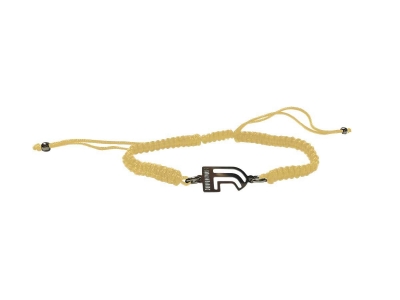 JUVENTUS BRACCIALE in CORDA GIALLO LOGO ACCIAIO