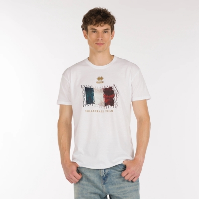 ITALIA PALLAVOLO T-SHIRT BANDIERA BIANCA 2025-26