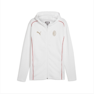 AC MILAN FELPA CAPPUCCIO ZIP BIANCA CASUAL 2024-25