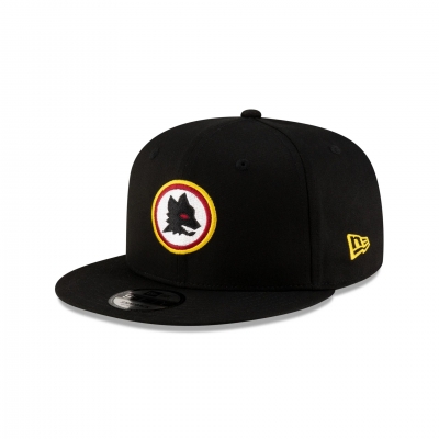 AS ROMA CAPPELLINO NERO SNAPBACK LUPETTO NEW ERA