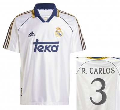 REAL MADRID ROBERTO CARLOS RETRO VINTAGE HOME SHIRT 1999-2000
